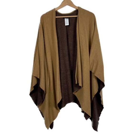 Banana Republic Factory Wool Blend Brown Wrap Poncho | ONESIZE - Picture 1 of 11